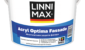 Краска водно-дисперсионная для наружных работ Linnimax Acryl Optima Fasade, база 1